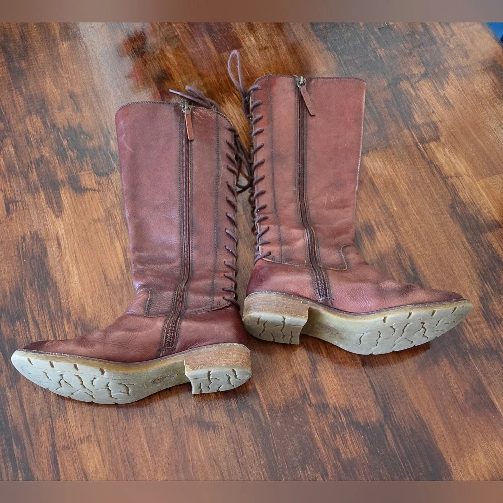 Sofft Brown Lace-Up Over-the-Knee Boots